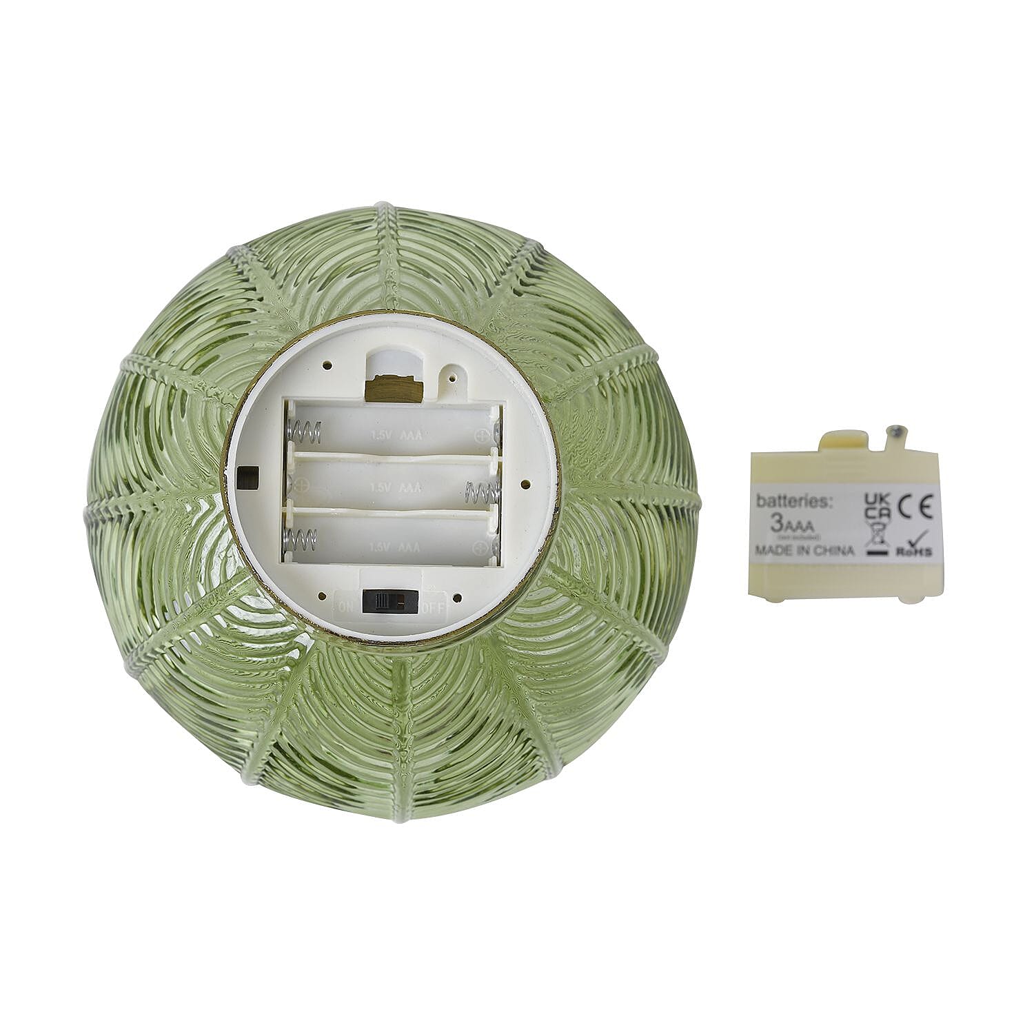 Homesmart Spherical Glass Table Lamp with Vintage Edison Filament Bulb (Size 15x14 cm) - Green