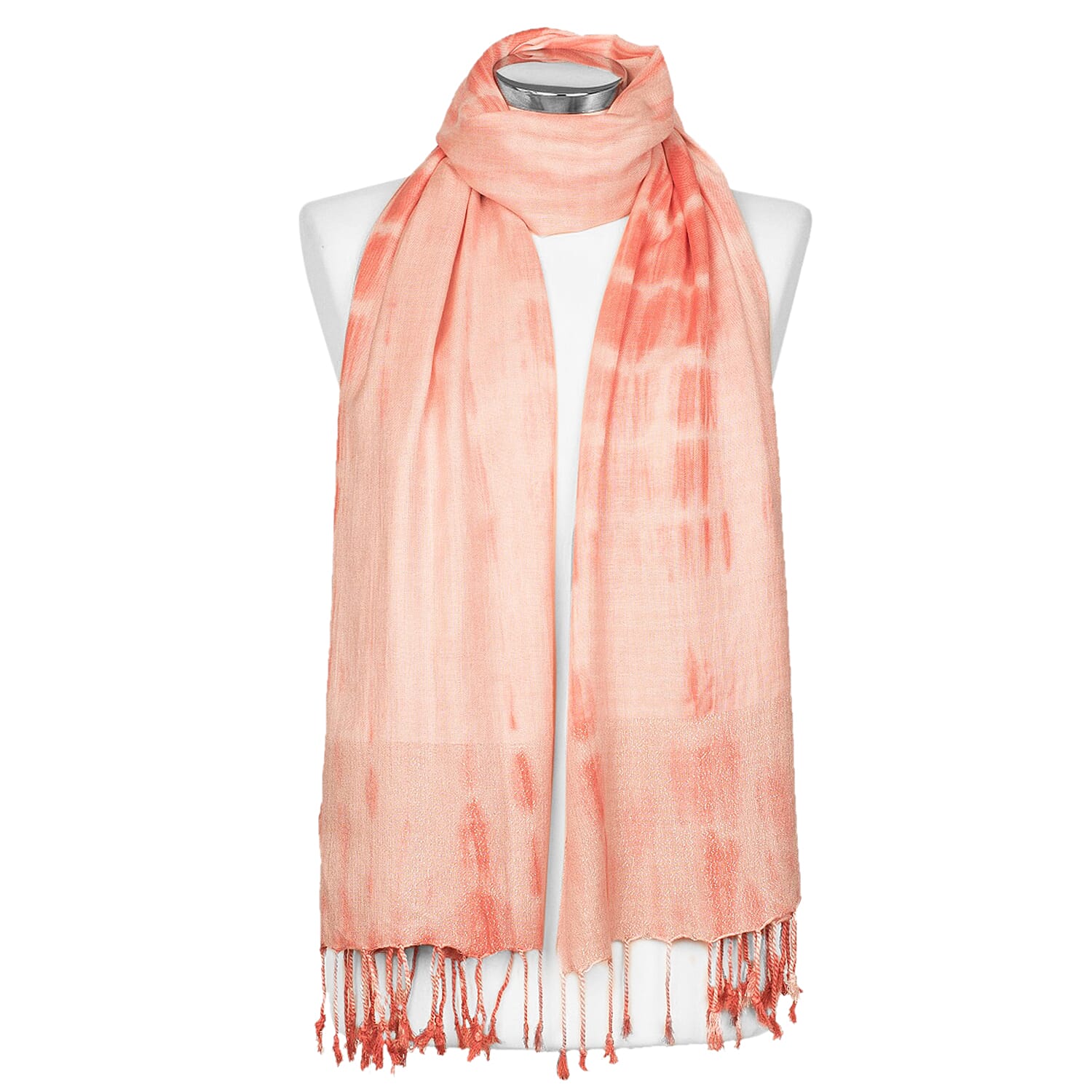 Tara Clothing 100% Viscose Shawl (Size 180x60 Cm) - Peach