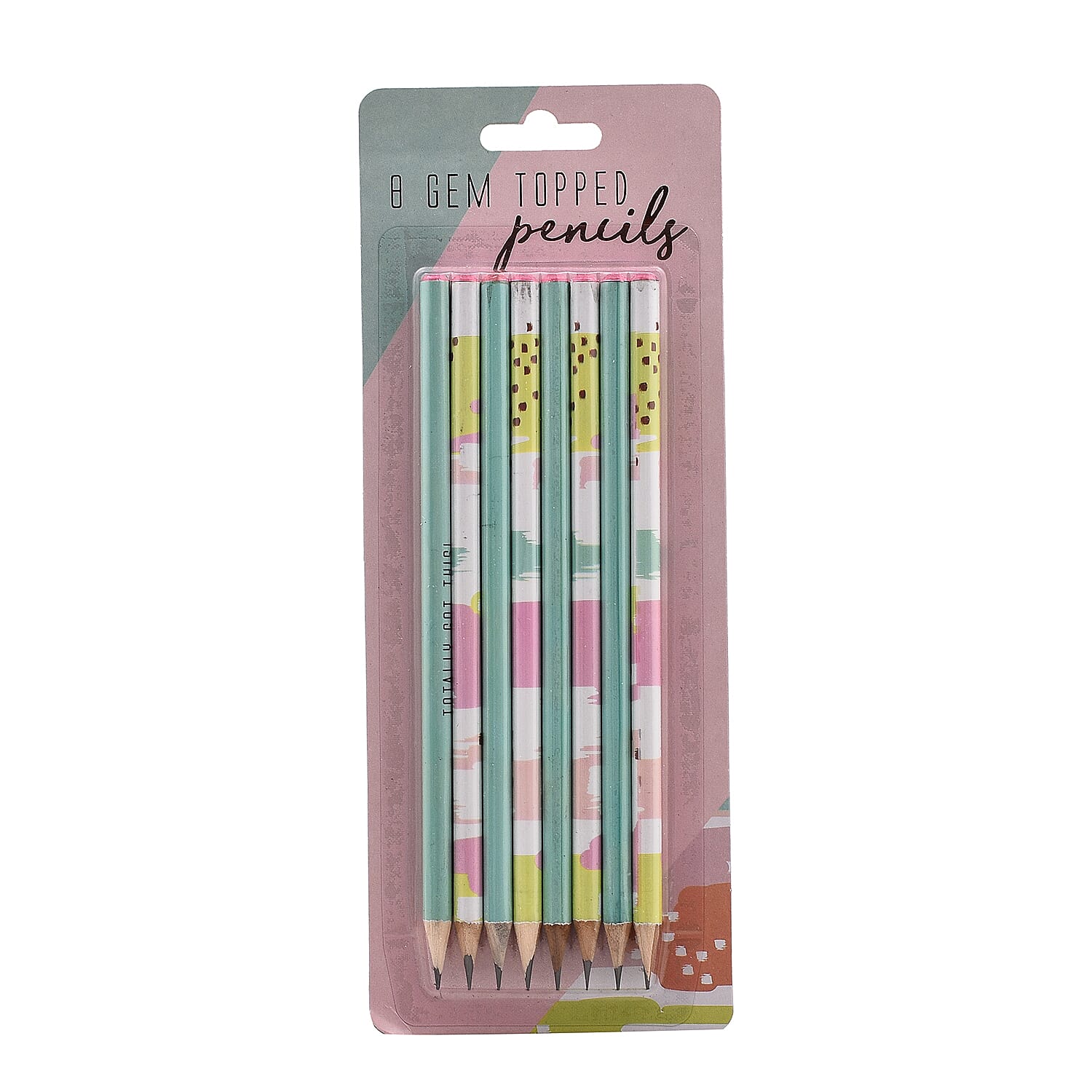 Back to School - Pack of 5 Stationery Item (Inclu. 3 Pack Bobble Pens, Mini Clipboard & Pad, 2 Ballpoint Pens, 8 Gem Topped Pencils and Desktop Slogan Calendar)