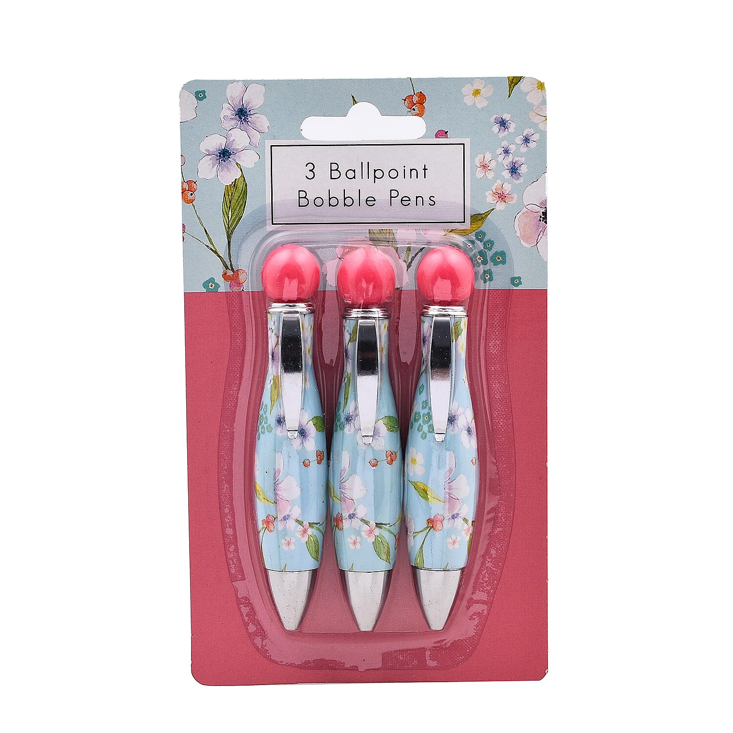 Back to School - Pack of 5 Stationery Item (Inclu. 3 Pack Bobble Pens, Mini Clipboard & Pad, 2 Ballpoint Pens, 8 Gem Topped Pencils and Desktop Slogan Calendar)