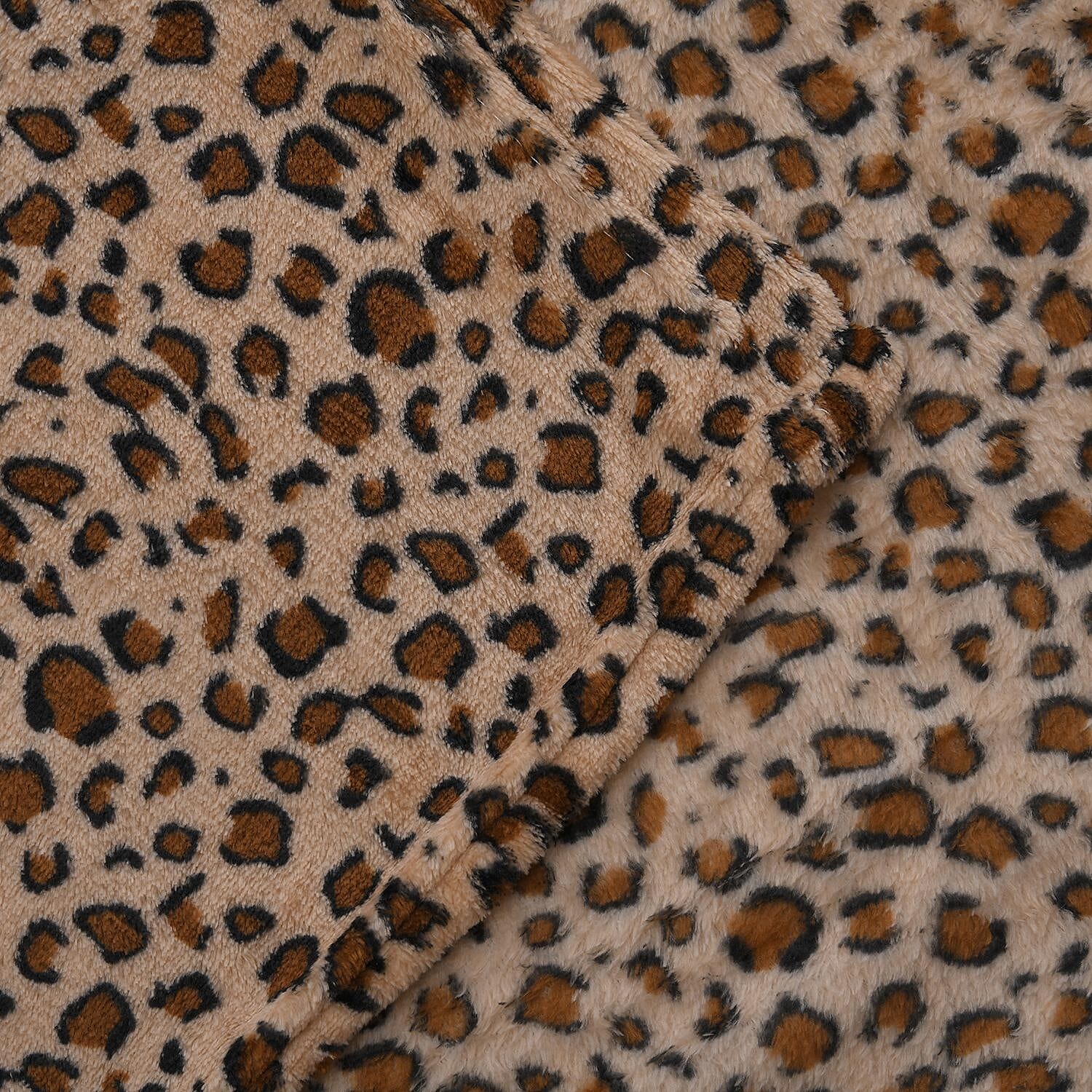 TJC Leopard Pattern Microfiber Blanket (Size 200x150 Cm) - Brown