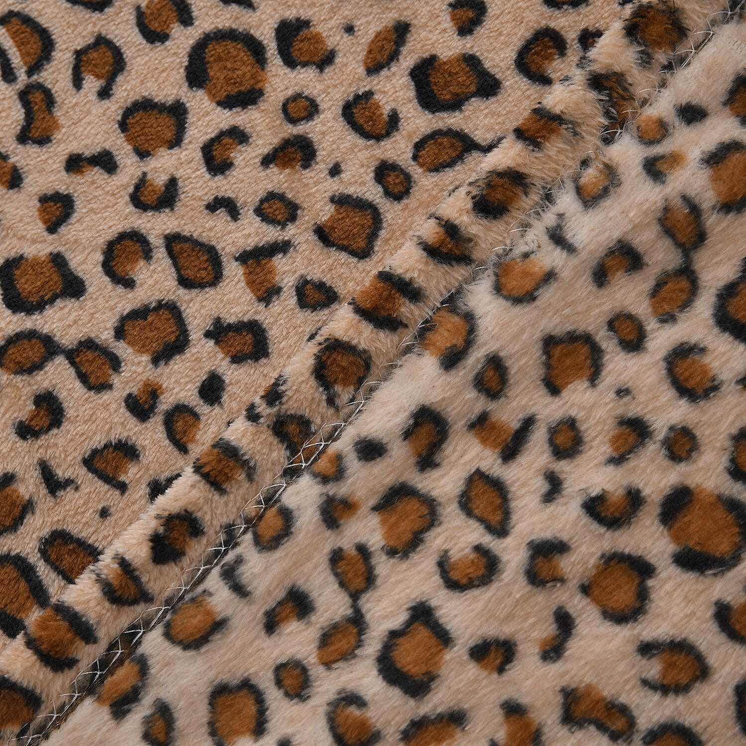 TJC Leopard Pattern Microfiber Blanket (Size 200x150 Cm) - Brown