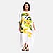 Bali Collection - Viscose Handpainted Floral Pattern Kaftan Dress - White