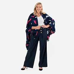 TAMSY 2-Piece Set of Leaf Pattern Sarong and Bag