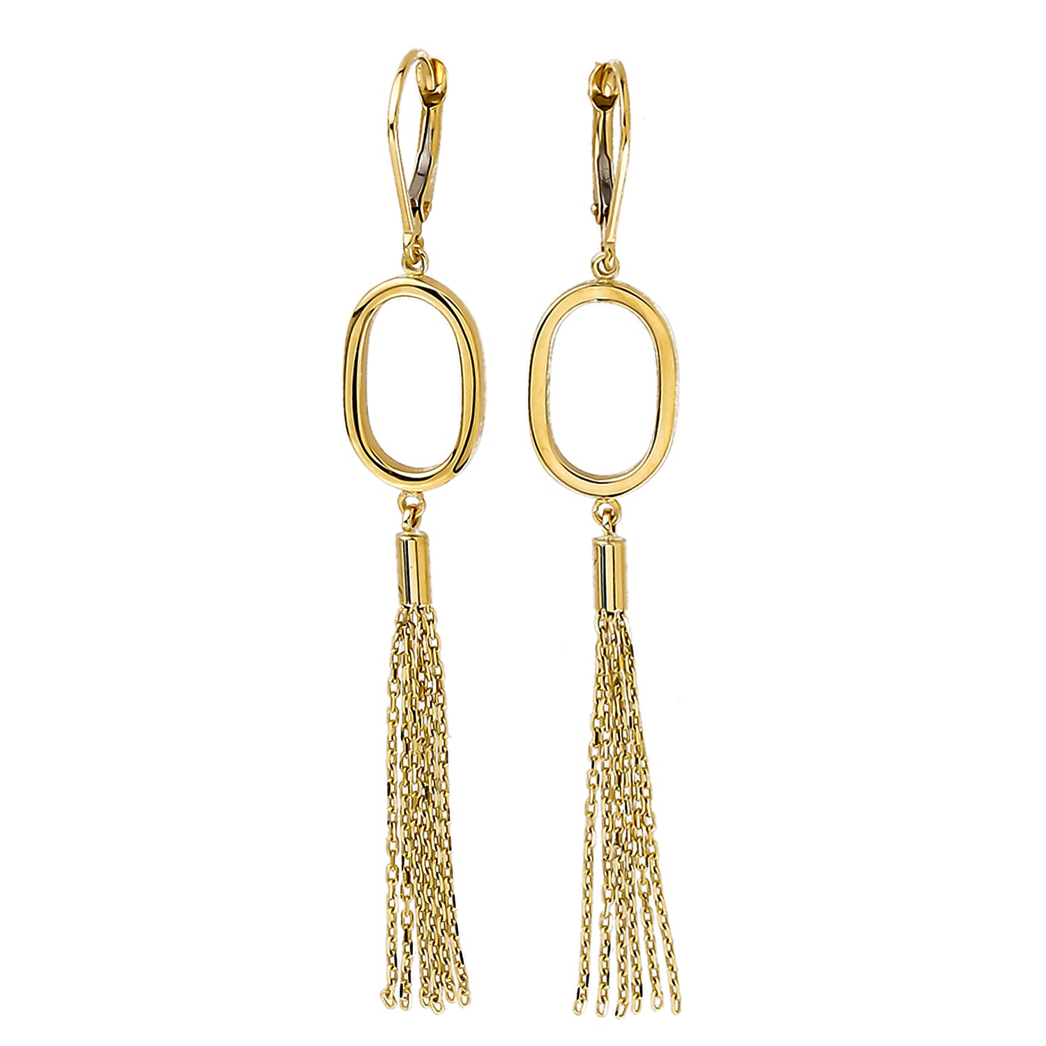 Italian Made - 9K Yellow Gold Tessle Earrings (With Lever Back)