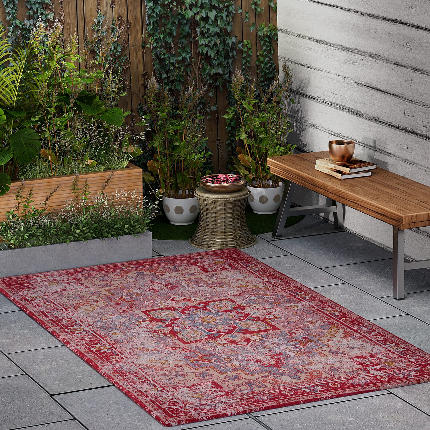 DOD - PET Outdoor Digital Printed Rug - Red