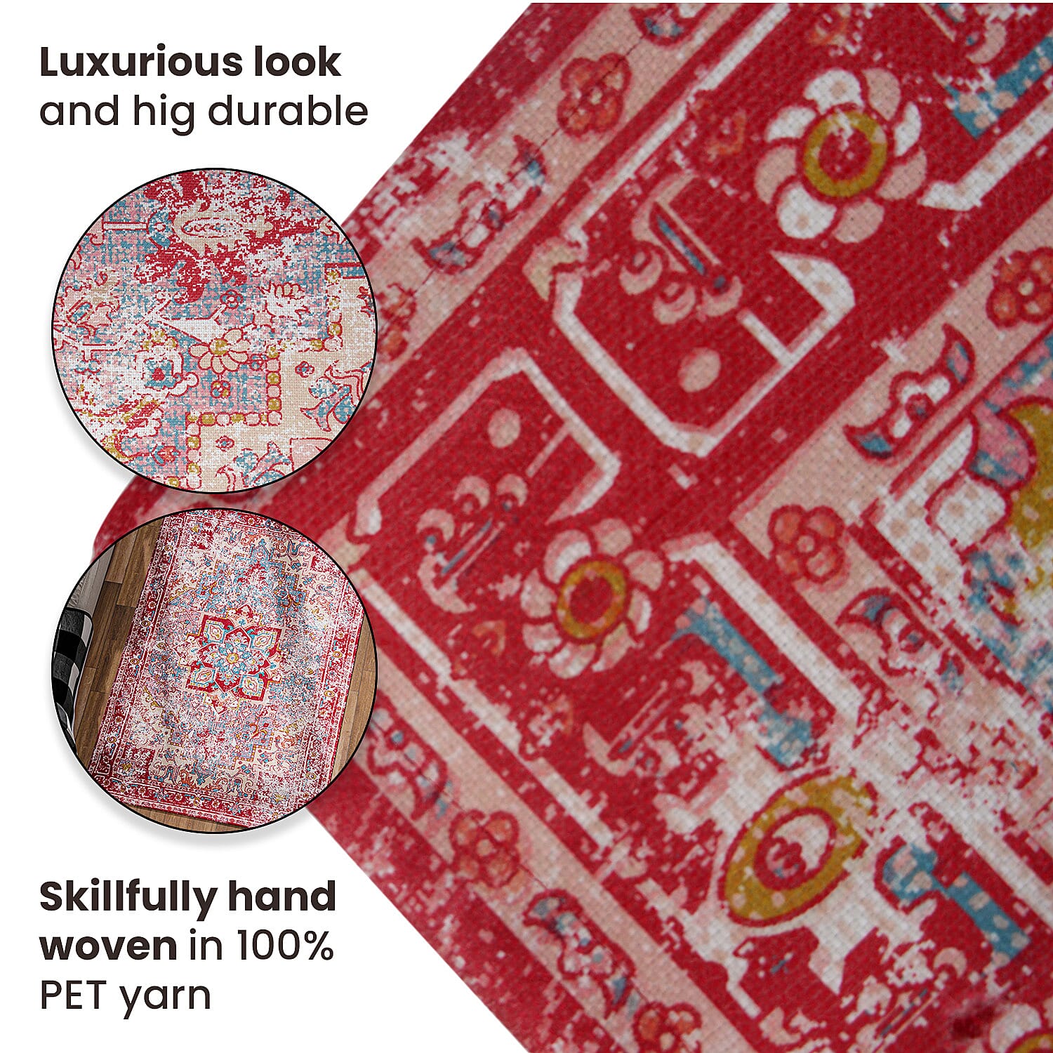 DOD - PET Outdoor Digital Printed Rug - Red