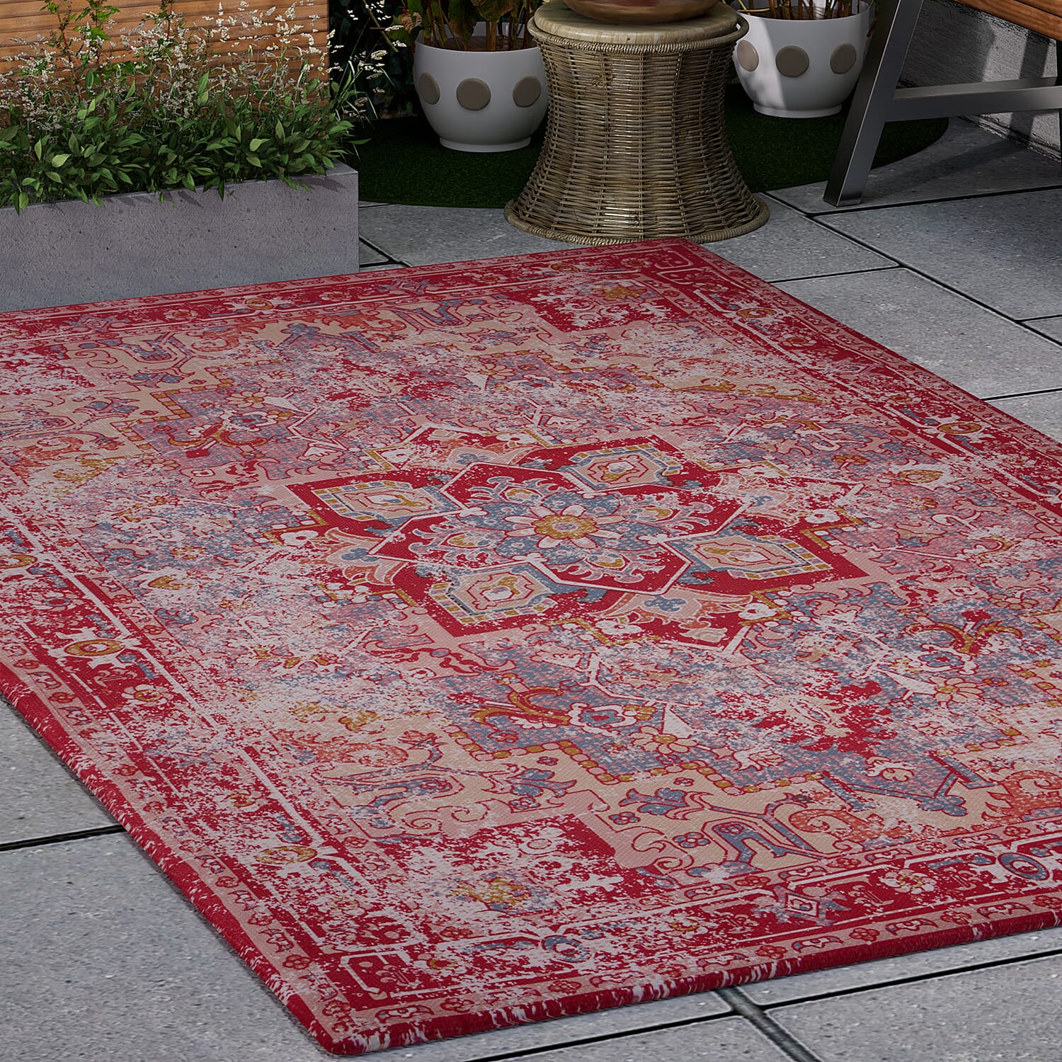 DOD - PET Outdoor Digital Printed Rug - Red