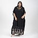 Tamsy Floral Embroidery Kaftan - Black