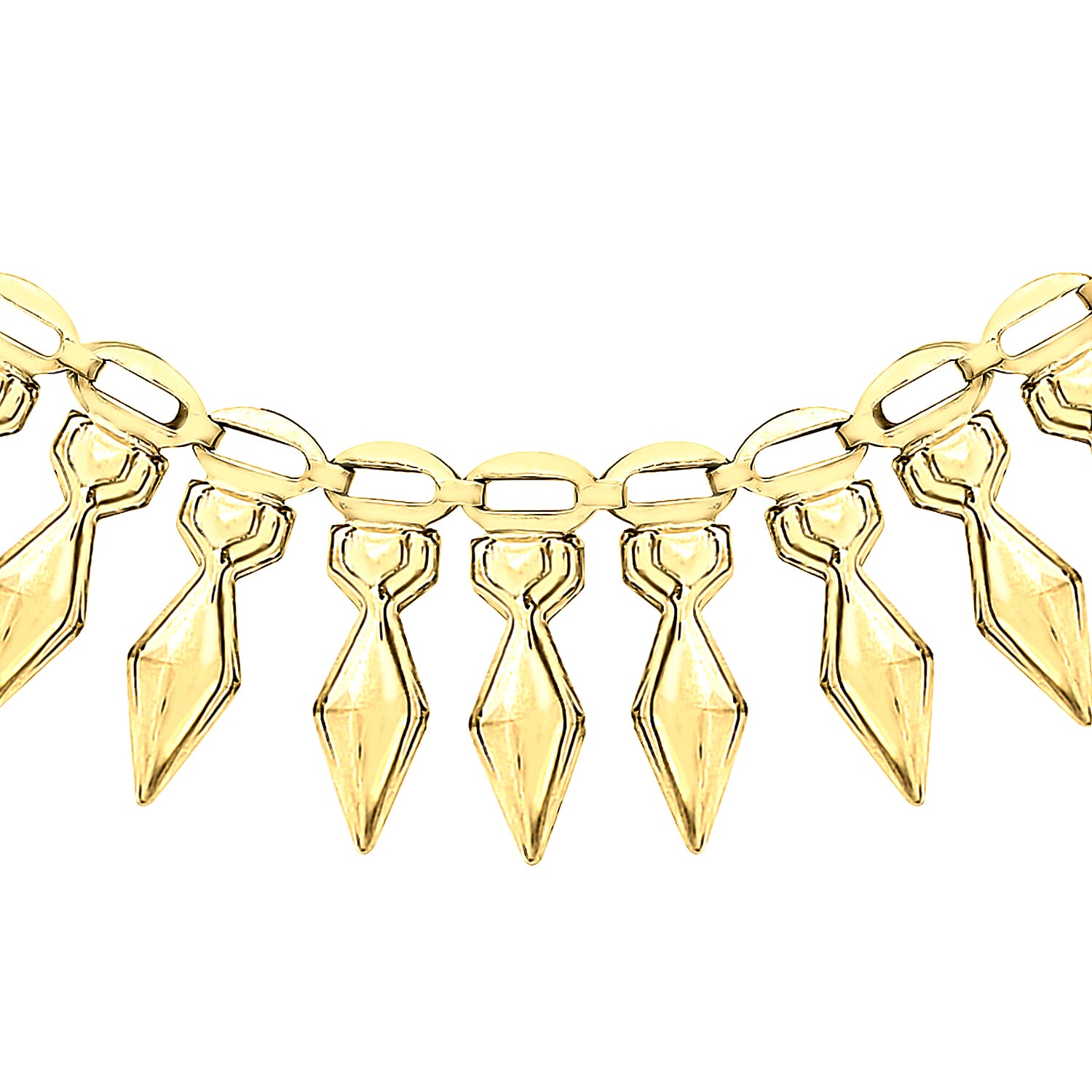9K Yellow Gold Cleopatra Style Necklace 17 Inch