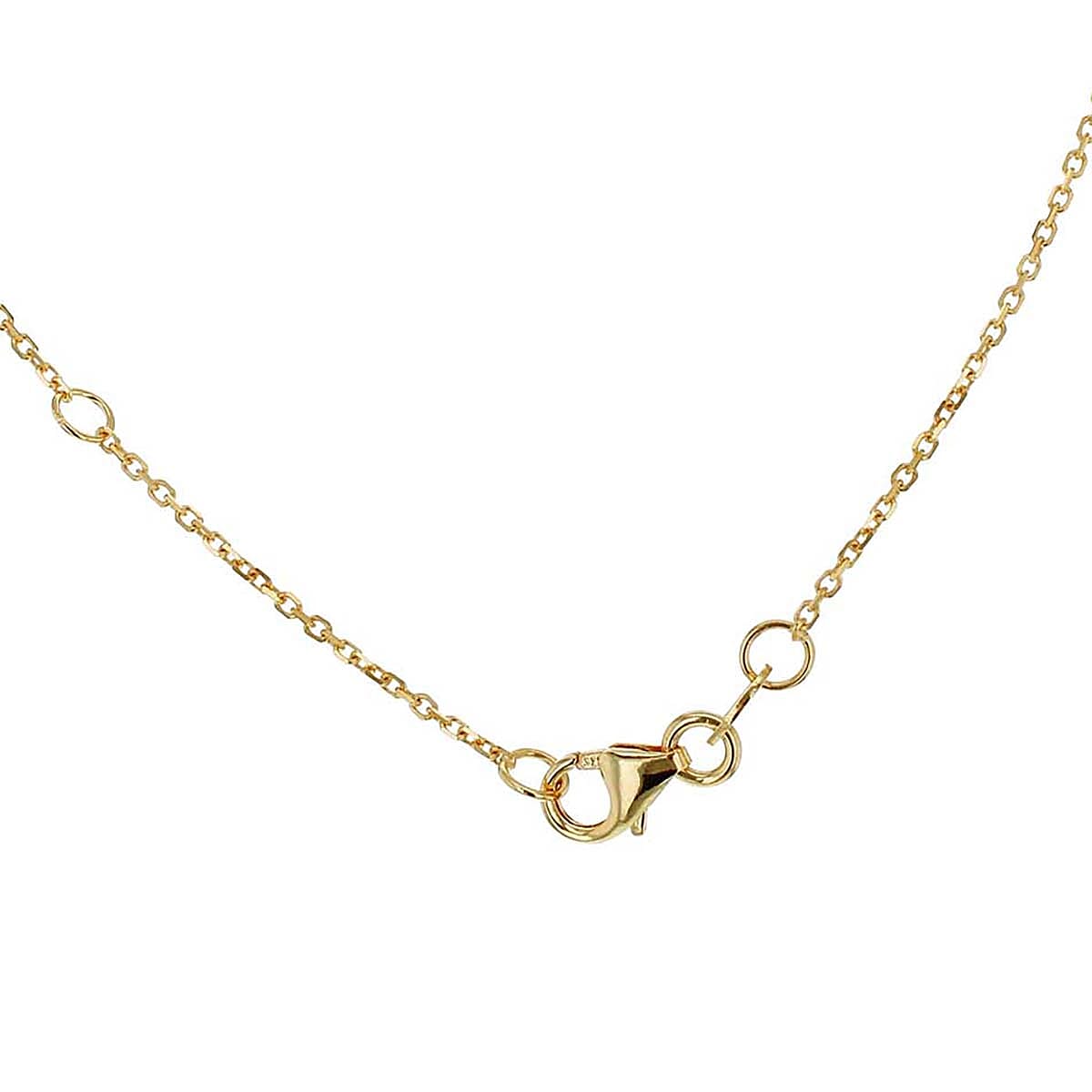 9K Yellow Gold 17.5mm x 22mm Diamond Cut Twist Circle Adjustable Necklace 18 Inch