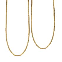 9K Yellow Gold Adjustable Heart Slider Spiga Chain 22 Inch