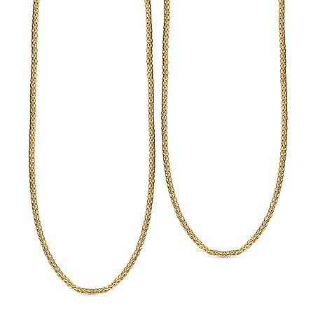 9K Yellow Gold Adjustable Heart Slider Spiga Chain 22 Inch