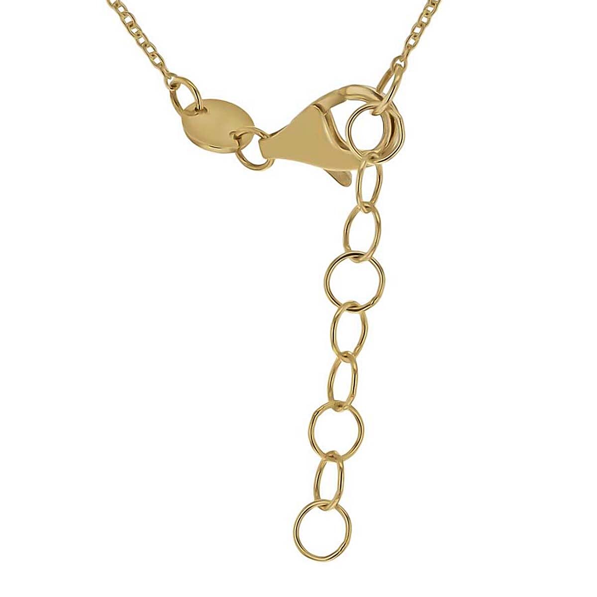 9K Yellow Gold 16.5mm x 18mm Lace Disc Adjustable Necklace 17 Inch