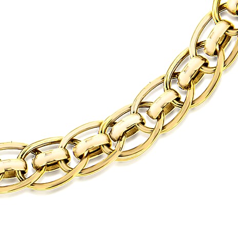 9K Yellow Gold 5mm Rollerball Bracelet 7.5 Inch