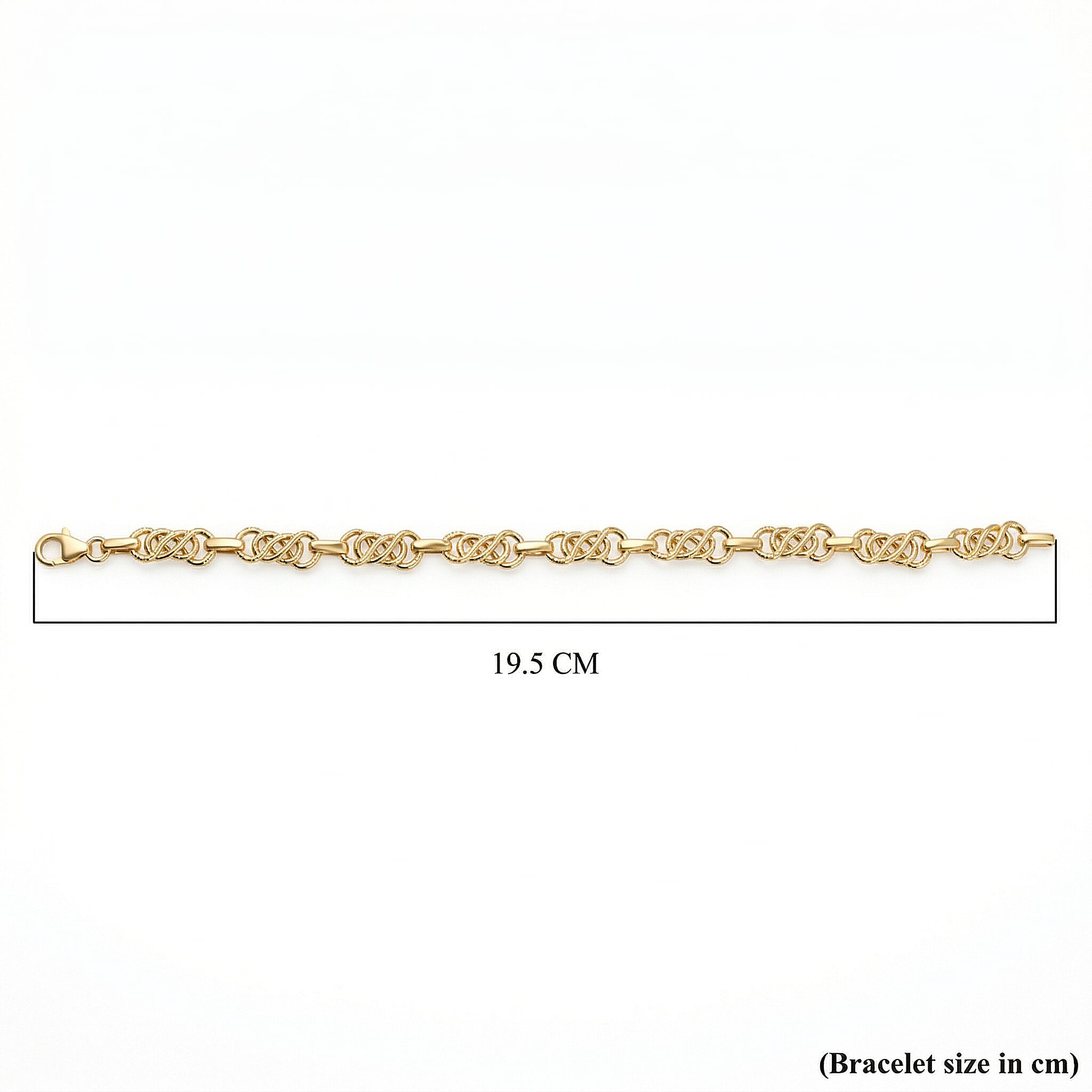 9K Yellow Gold 7mm Textured Celtic Bracelet 7.5 Inch (with Lobster Clasp), Gold Wt 3.70 Gms