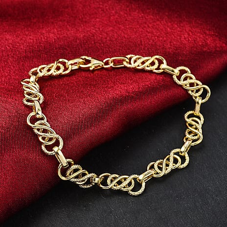 9K Yellow Gold 7mm Textured Celtic Bracelet 7.5 Inch (with Lobster Clasp), Gold Wt 3.70 Gms