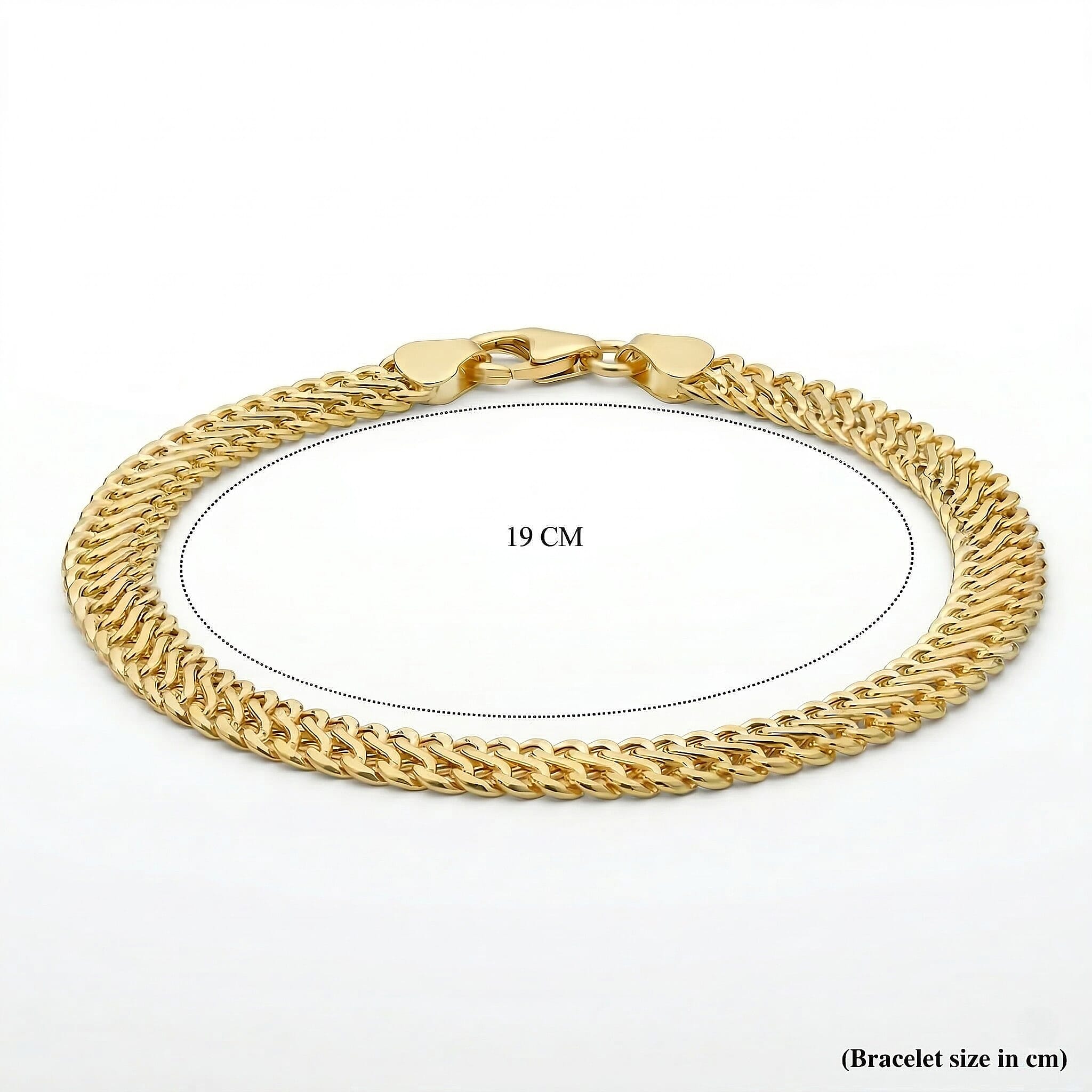 9K Yellow Gold Hollow Woven Curb Bracelet 7.5 Inch