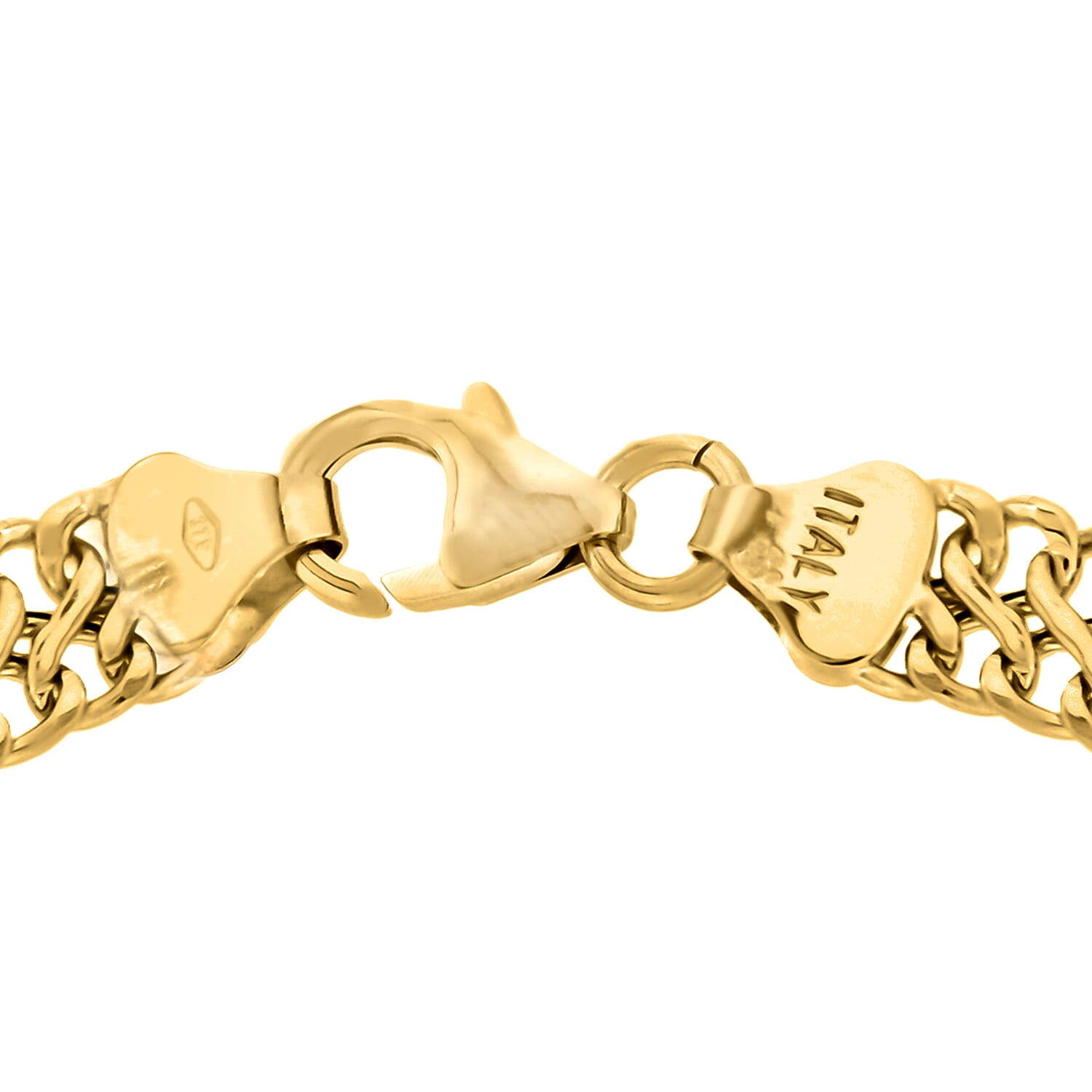 9K Yellow Gold Hollow Woven Curb Bracelet 7.5 Inch