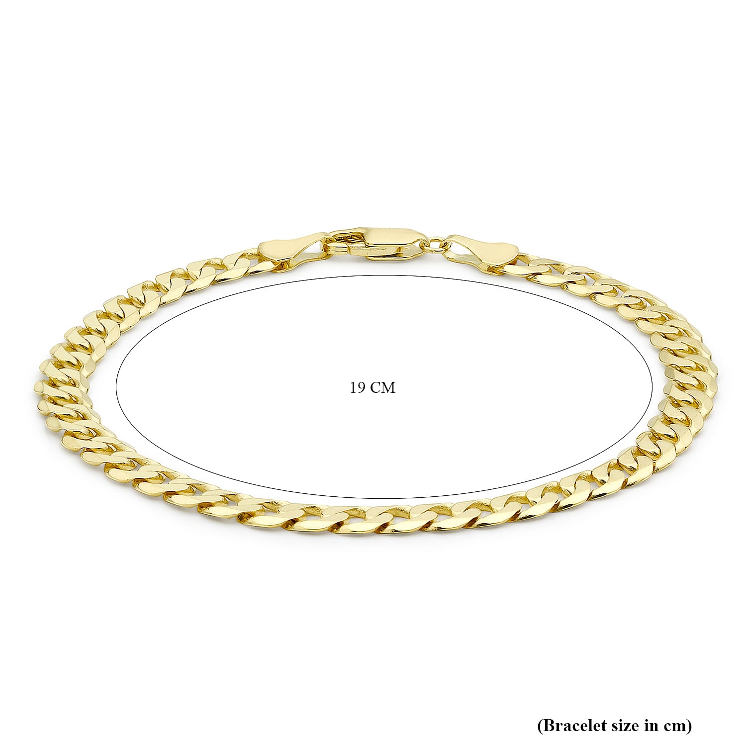 9K Yellow Gold Diamond Cut Curb Bracelet 7.5 Inch