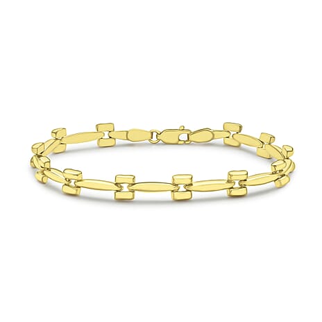 9K Yellow Gold 6.5mm Square Link Bracelet 7.5 Inch