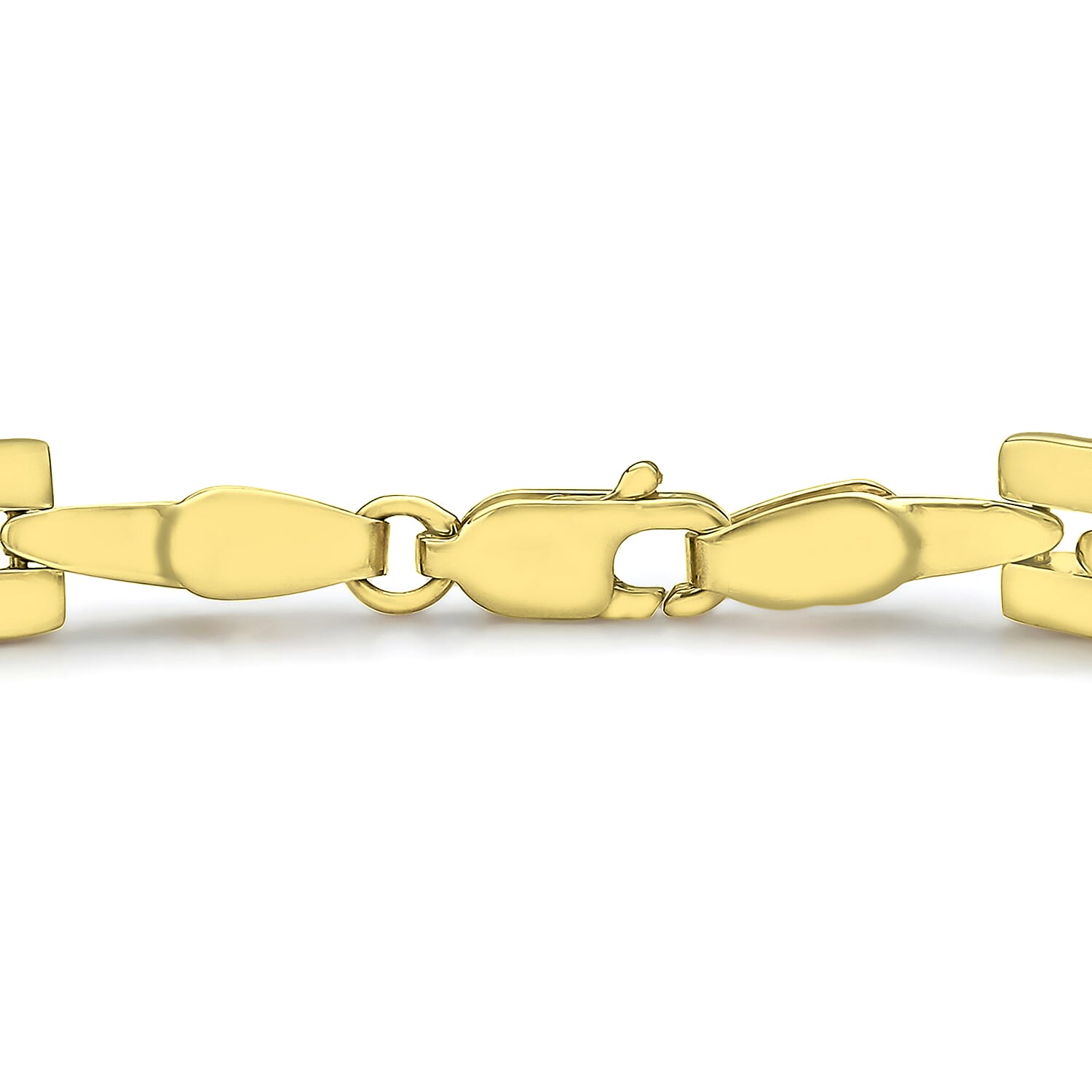 9K Yellow Gold 6.5mm Square Link Bracelet 7.5 Inch