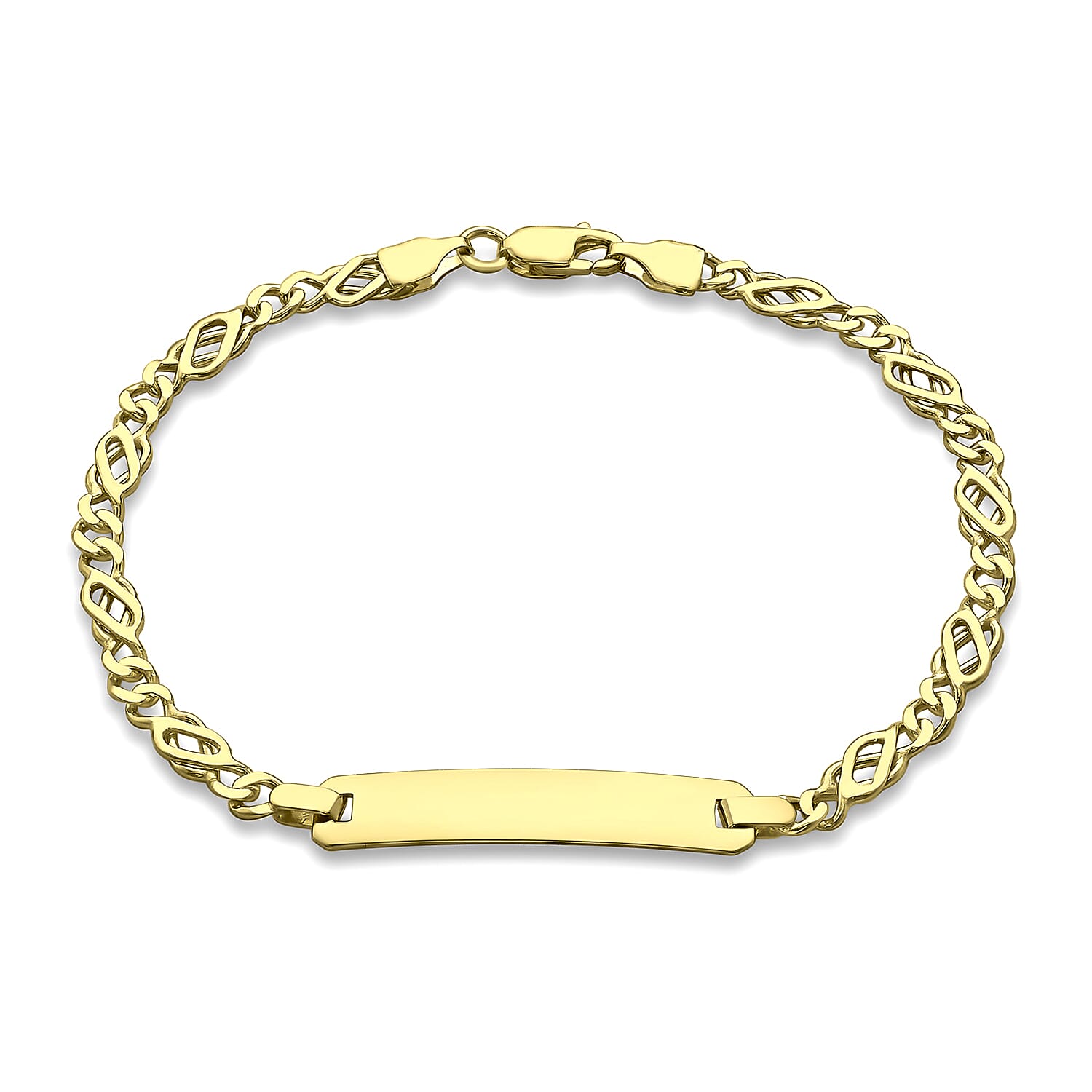 9K Yellow Gold 18.5mm x 6mm Celtic ID Bracelet 7 Inch