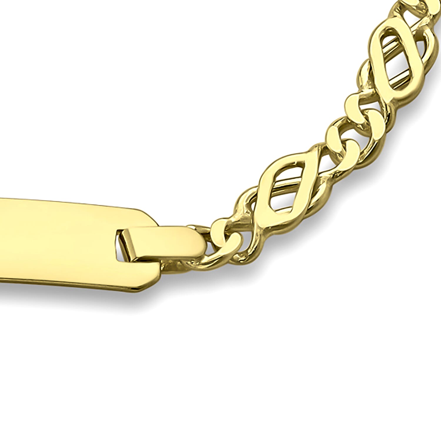 9K Yellow Gold 18.5mm x 6mm Celtic ID Bracelet 7 Inch