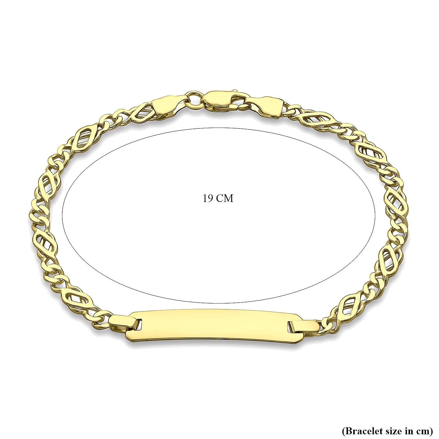 9K Yellow Gold 18.5mm x 6mm Celtic ID Bracelet 7 Inch