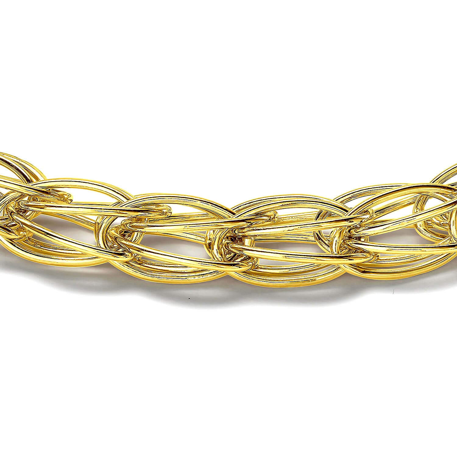 9K Yellow Gold Double Oval Link Bracelet 7.5 Inch