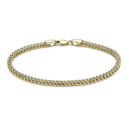 9K Yellow Gold 3mm Square Spiga Chain Bracelet 7.5 Inch 9K Yellow Gold 3mm Square Spiga Chain Bracelet 7.5 Inch
