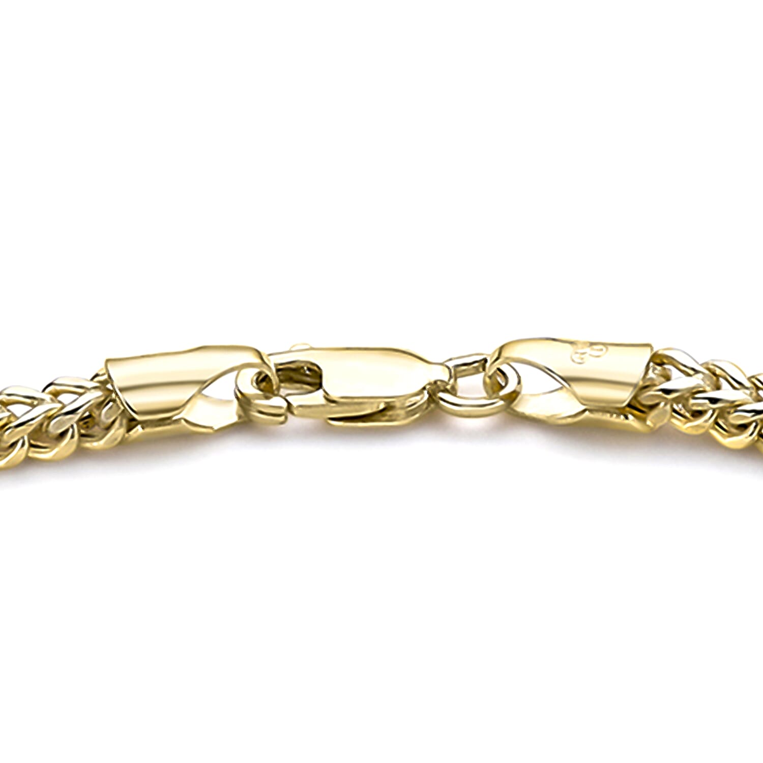 9K Yellow Gold 3mm Square Spiga Chain Bracelet 7.5 Inch