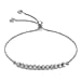 9K White Gold Ball and Chain Adjustable Bracelet Maximum 9 Inch