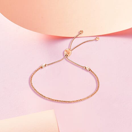 9K Rose Gold Tocalle Chain Adjustable Bracelet Maximum 9 Inch