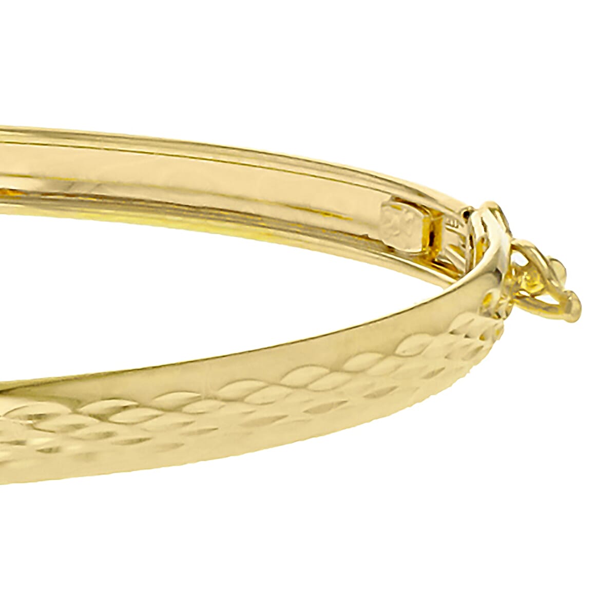9K Yellow Gold 4mm Diamond Cut Bangle Supreme Finish