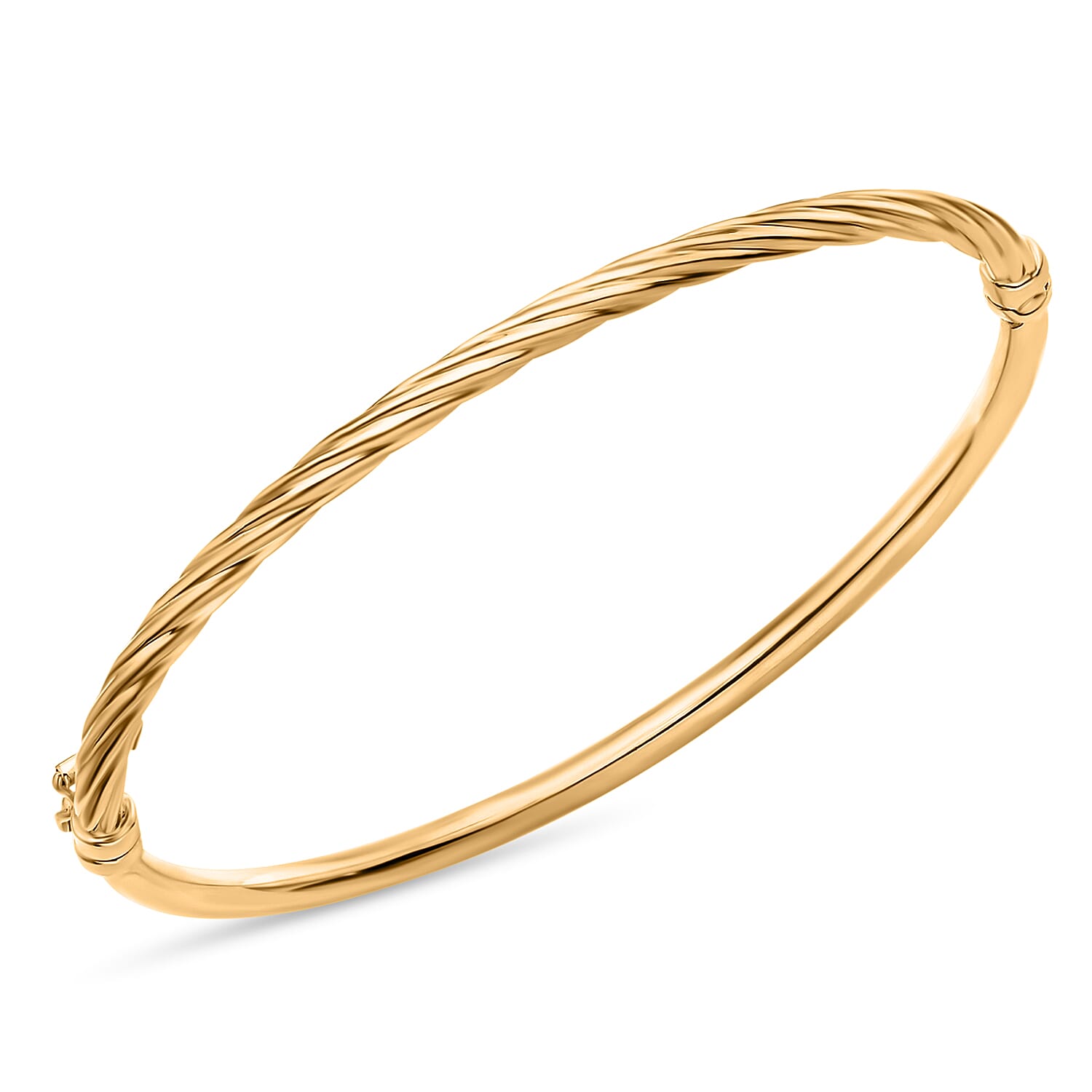 9K Yellow Gold 3mm Half Twist Bangle