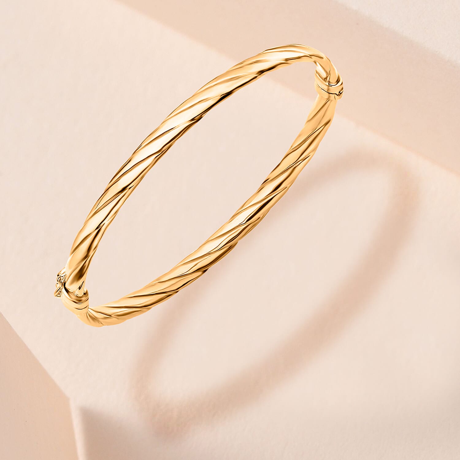 9K Yellow Gold Supreme Finish 4.5mm Twist Bangle