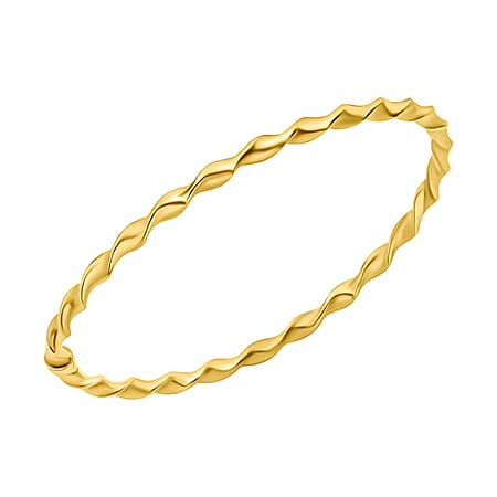 9K Yellow Gold Supreme Finish 8mm Round Twist Bangle