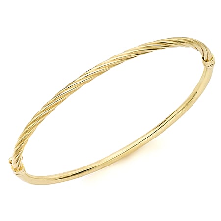 9K Yellow Gold Supreme Finish 7mm Half Twist Bangle 9K Yellow Gold Supreme Finish 7mm Half Twist Bangle