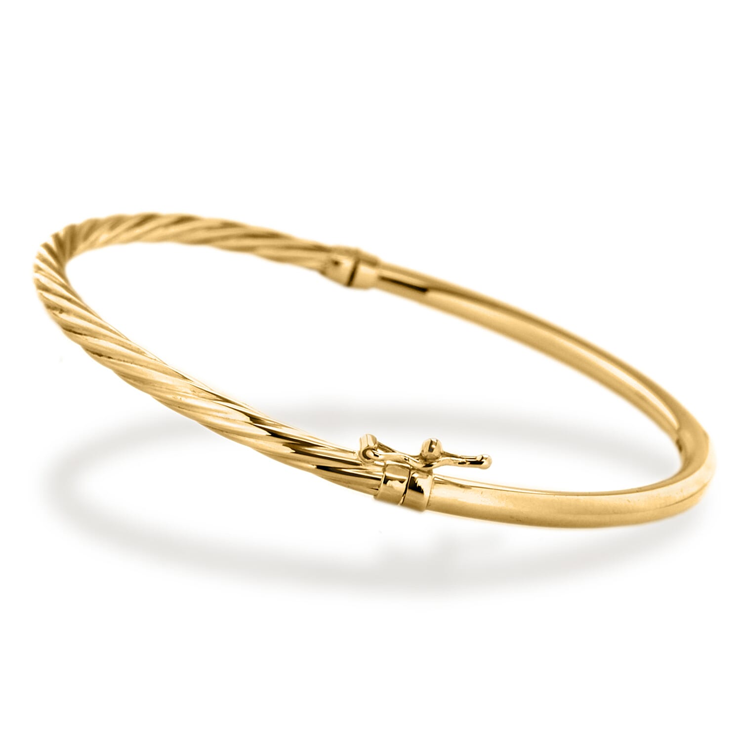 9K Yellow Gold Supreme Finish 7mm Half Twist Bangle