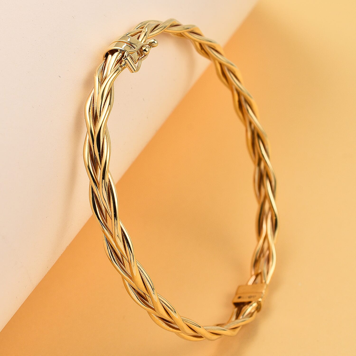 9K Yellow Gold Supreme Finish 5.5mm Double Twist Bangle