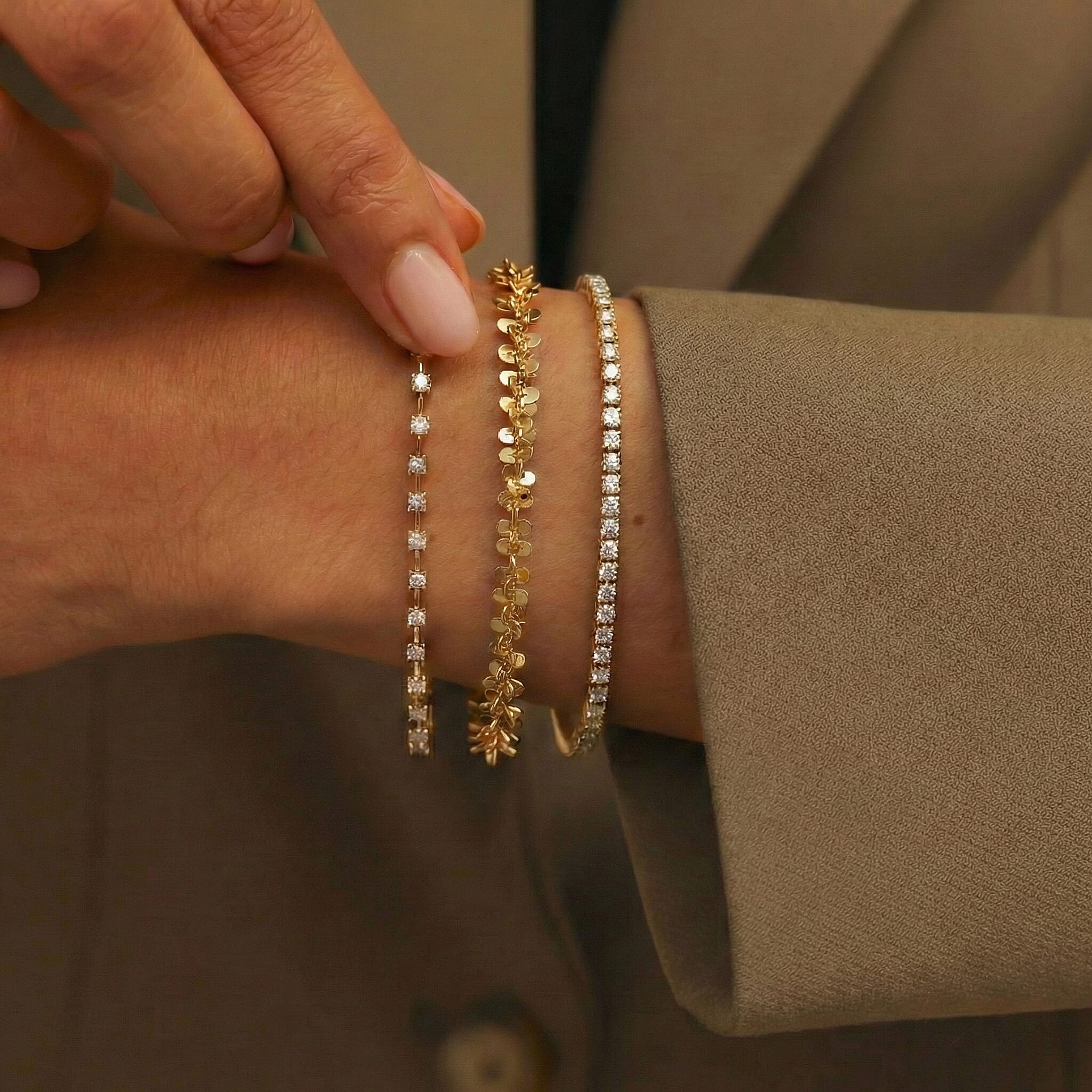 9K Yellow Gold 2.5mm 40 Tocalle Bracelet 7.5 Inch