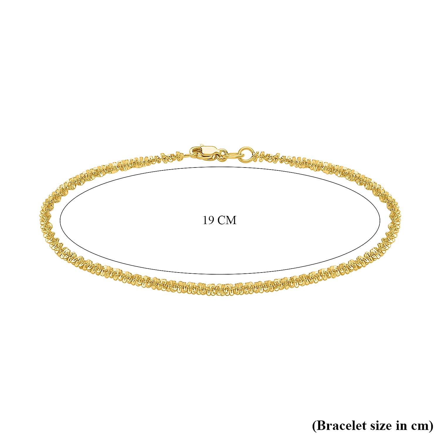 9K Yellow Gold 2.5mm 40 Tocalle Bracelet 7.5 Inch