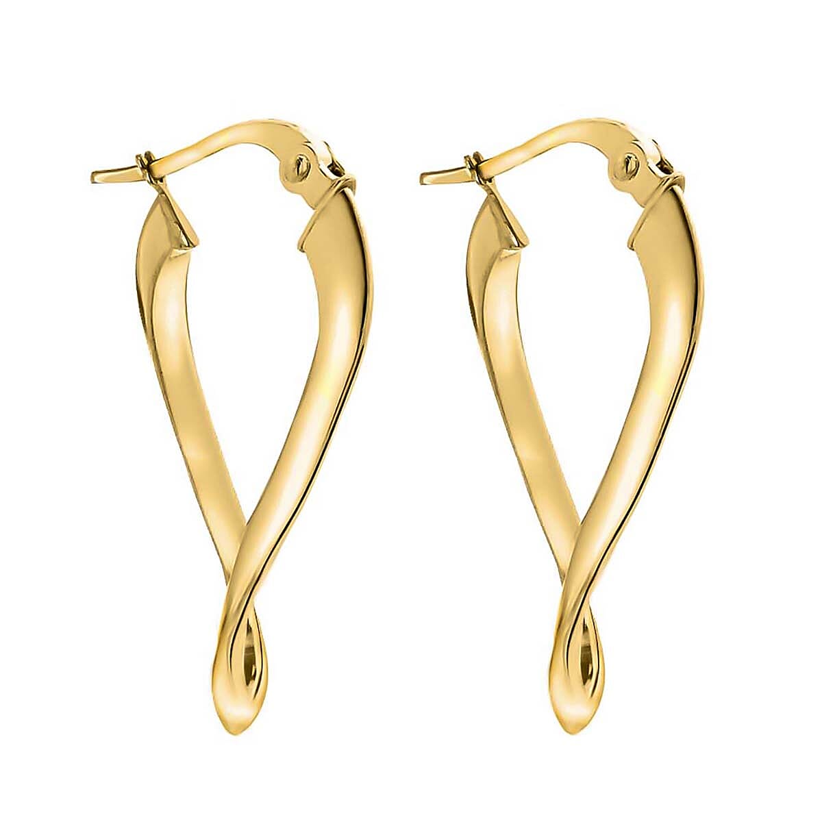 9K Yellow Gold 16mm x 32mm Figure 8 Creole Earrings