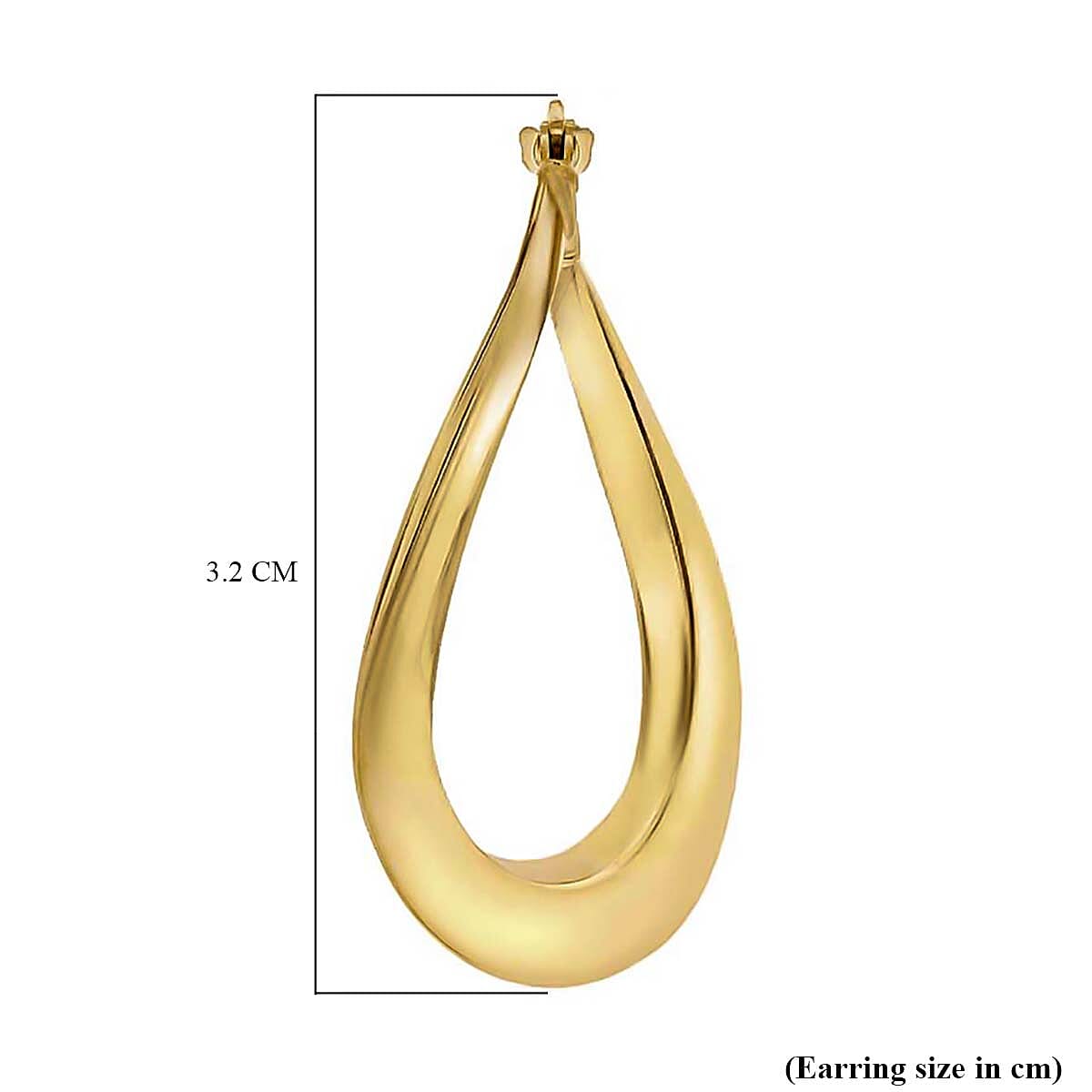 9K Yellow Gold 16mm x 32mm Figure 8 Creole Earrings