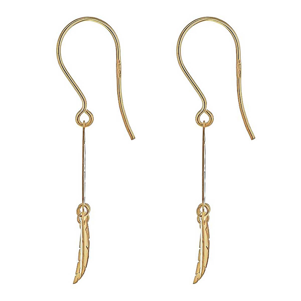 9K Yellow Gold 12mm x 40mm Flower Dream Catcher Earrings