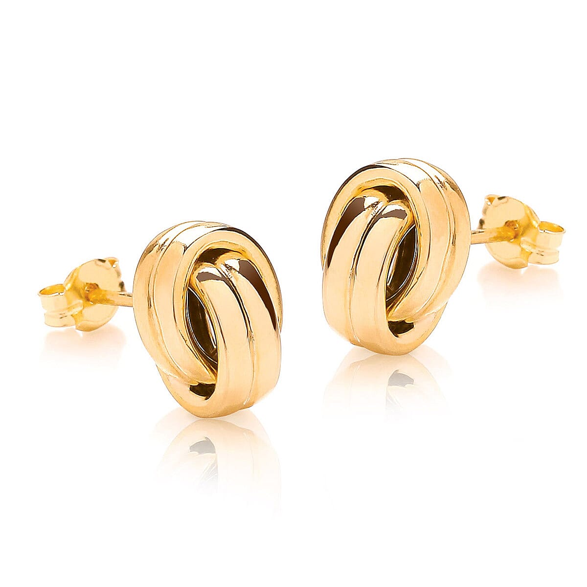 9K Yellow Gold 8mm x 11mm Knot Stud Earrings