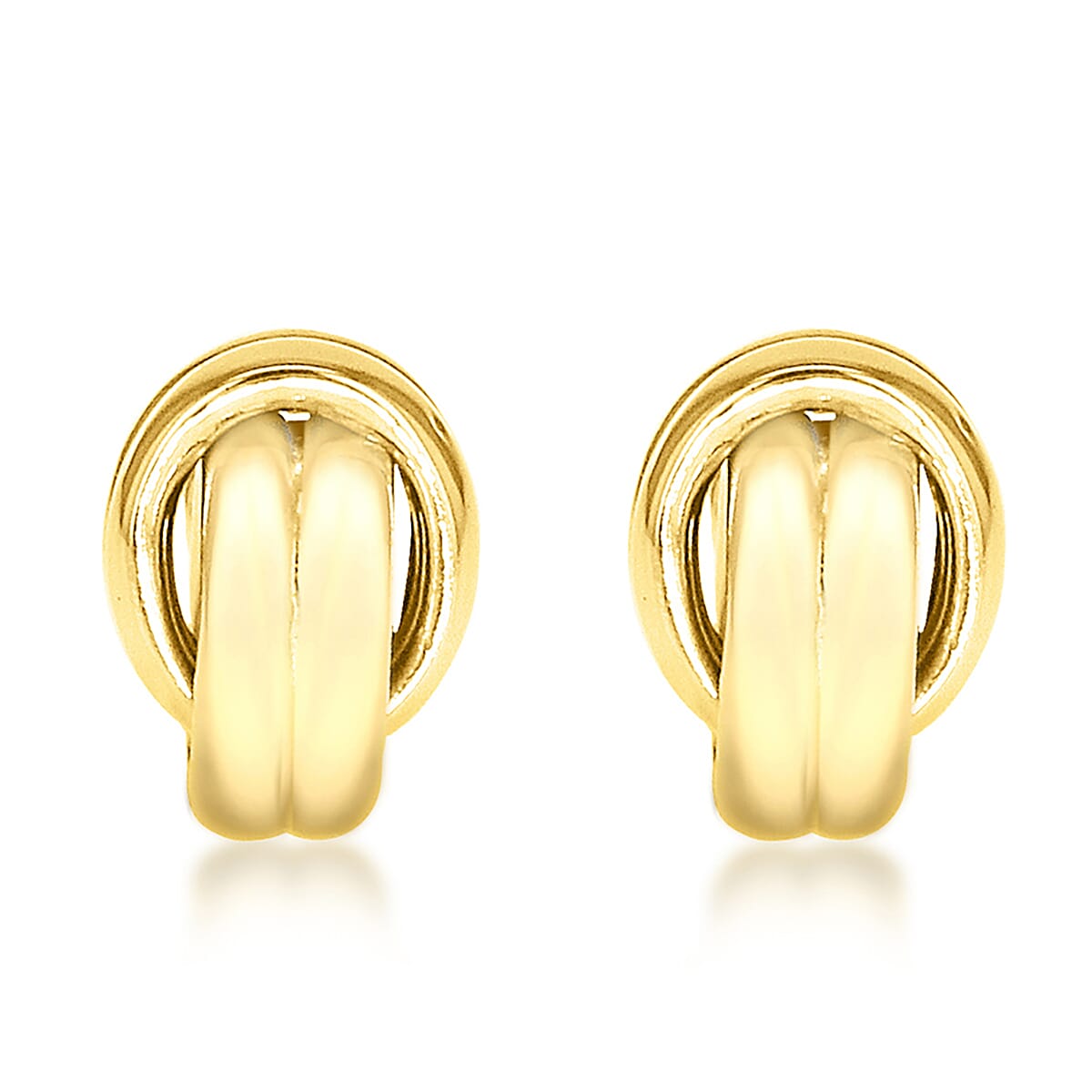 9K Yellow Gold 8mm x 11mm Knot Stud Earrings