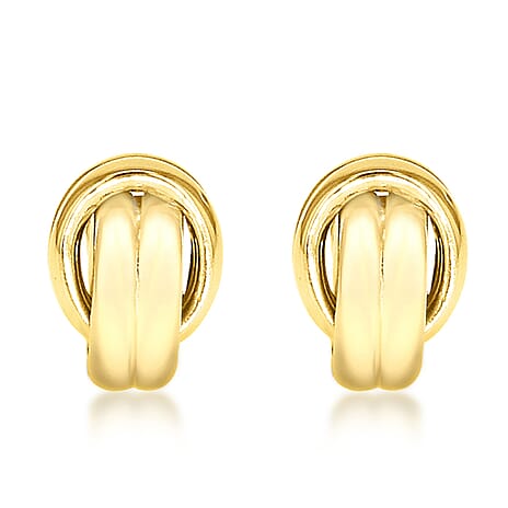 9K Yellow Gold 8mm x 11mm Knot Stud Earrings
