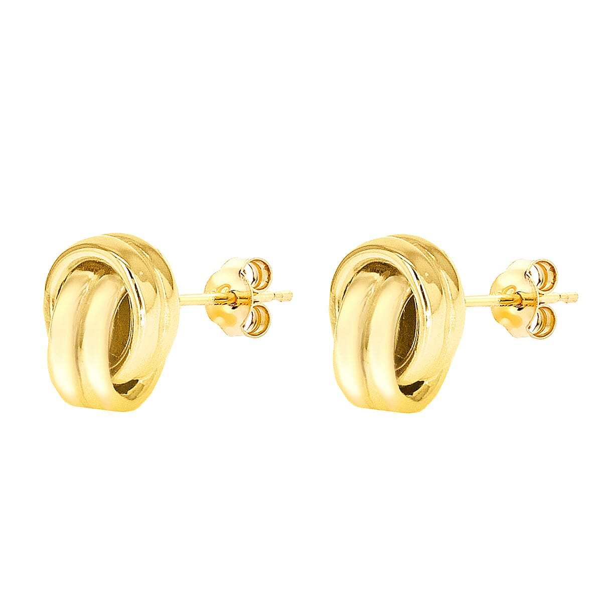 9K Yellow Gold 8mm x 11mm Knot Stud Earrings